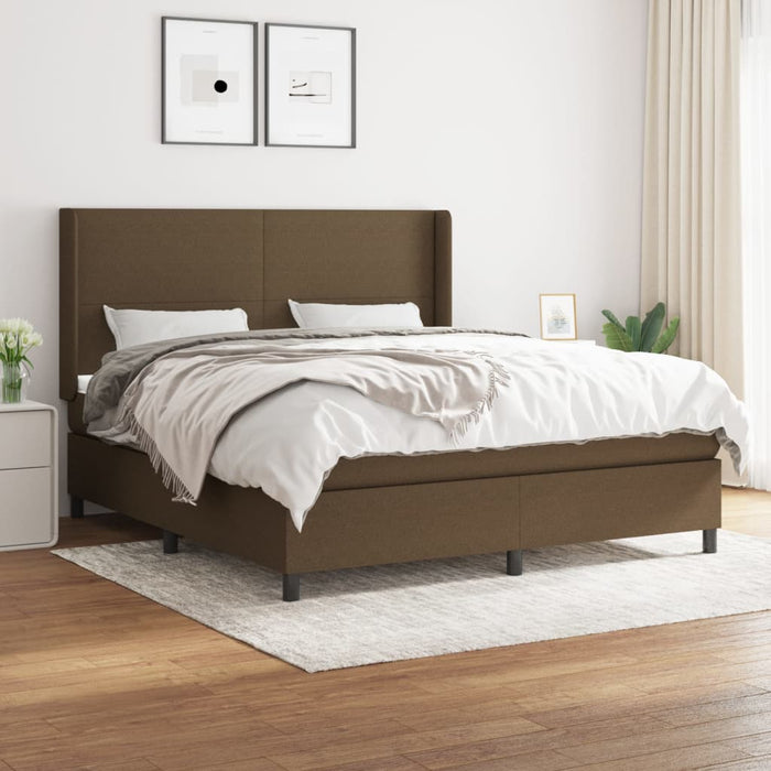 Pat continental cu saltea maro închis 180x200cm material textil - WALTI WALTI