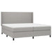 Pat box spring cu saltea, gri deschis, 200x200 cm, textil - WALTI WALTI