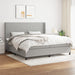 Pat box spring cu saltea, gri deschis, 200x200 cm, textil - WALTI WALTI