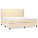 Pat box spring cu saltea, crem, 200x200 cm, textil - WALTI WALTI