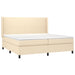 Pat box spring cu saltea, crem, 200x200 cm, textil - WALTI WALTI