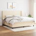 Pat box spring cu saltea, crem, 200x200 cm, textil - WALTI WALTI
