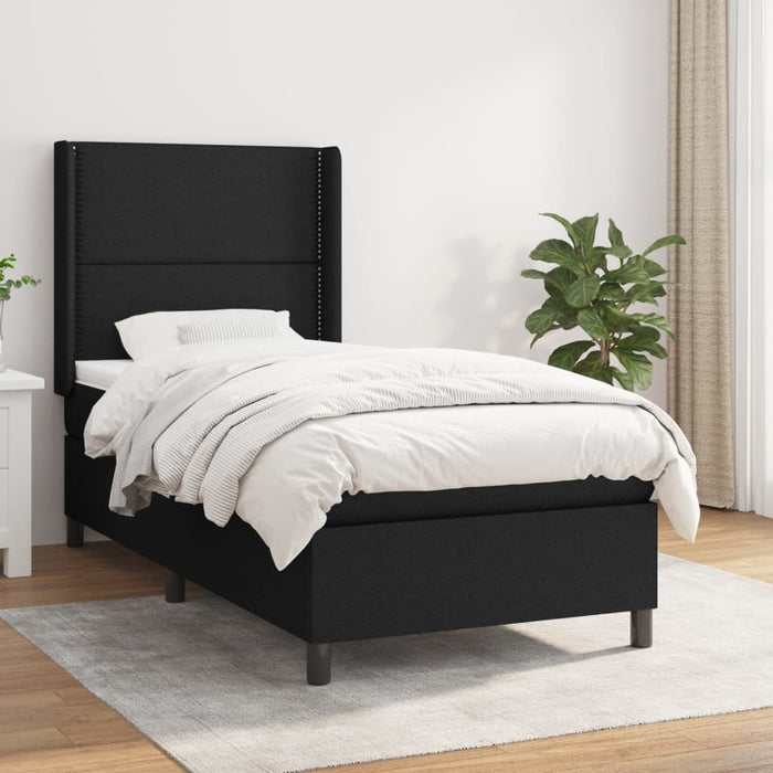 Pat box spring cu saltea, negru, 80x200 cm, textil - WALTI WALTI