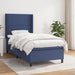Pat box spring cu saltea, albastru, 90x200 cm, textil - WALTI WALTI