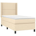 Pat box spring cu saltea, crem, 100x200 cm, textil - WALTI WALTI