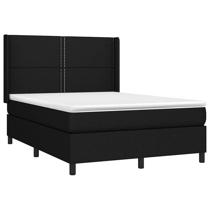 Pat box spring cu saltea, negru, 140x200 cm, textil - WALTI WALTI