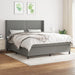 Pat box spring cu saltea, gri închis, 180x200 cm, textil - WALTI WALTI