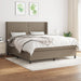 Pat continental cu saltea, gri taupe, 180x200 cm, textil - WALTI WALTI