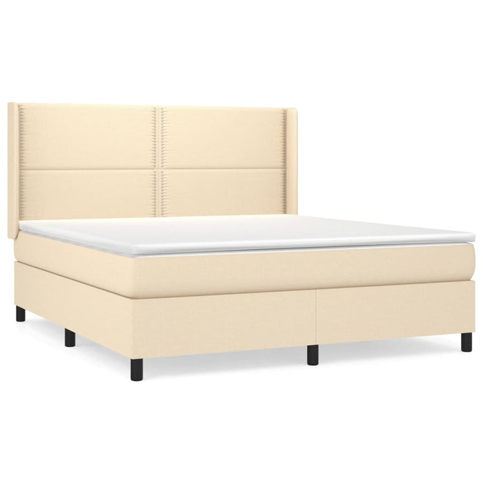 Pat continental cu saltea, crem, 180x200 cm, textil - WALTI WALTI