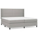 Pat box spring cu saltea, gri deschis, 200x200 cm, textil - WALTI WALTI
