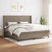 Pat box spring cu saltea, gri taupe, 200x200 cm, textil - WALTI WALTI