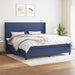 Pat box spring cu saltea, albastru, 200x200 cm, textil - WALTI WALTI