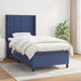 Pat box spring cu saltea, albastru, 90x200 cm, textil - WALTI WALTI