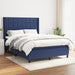Pat box spring cu saltea, albastru, 140x200 cm, textil - WALTI WALTI
