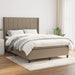 Pat continental cu saltea gri taupe 140x200 cm material textil - WALTI WALTI