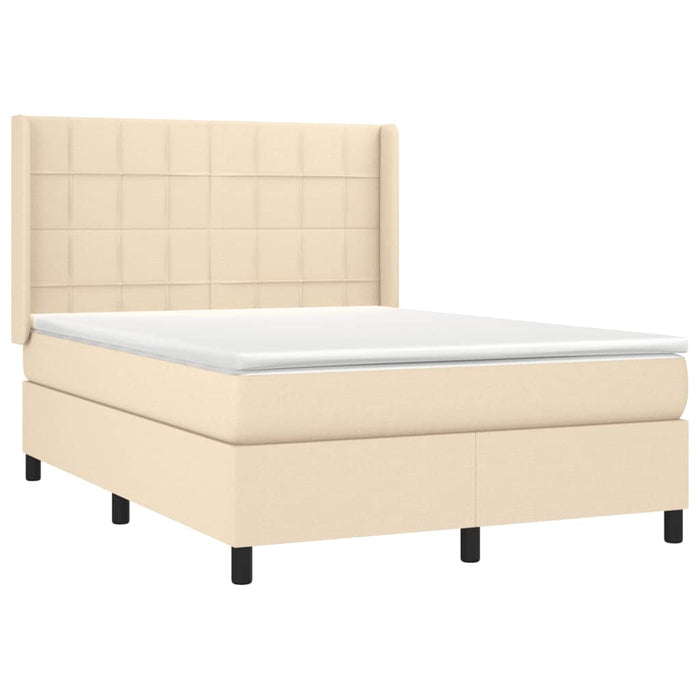 Pat continental cu saltea, crem, 140x200 cm, material textil - WALTI WALTI