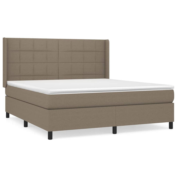 Pat continental cu saltea, gri taupe, 180x200 cm, textil - WALTI WALTI