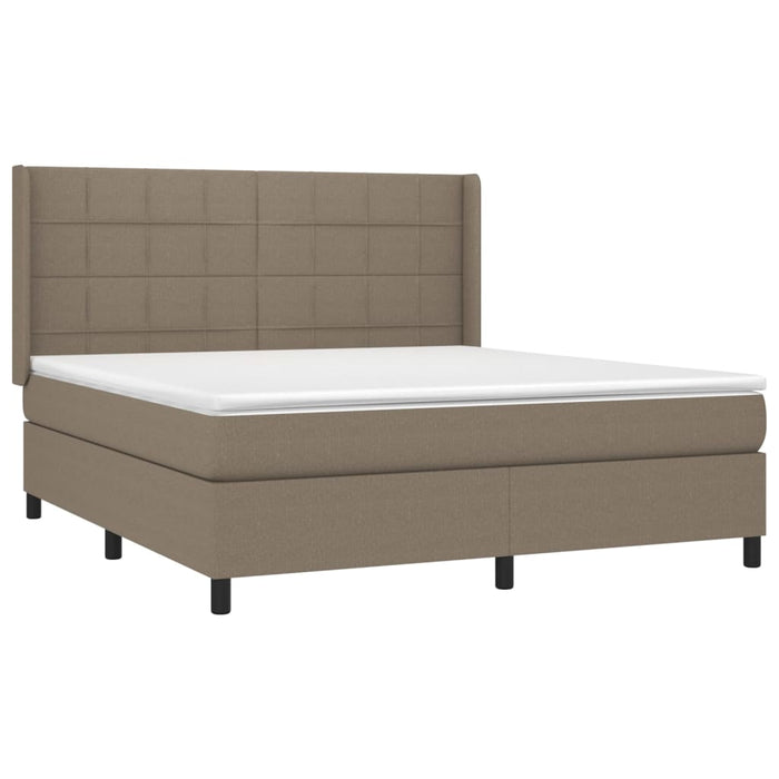 Pat continental cu saltea, gri taupe, 180x200 cm, textil - WALTI WALTI