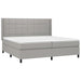 Pat box spring cu saltea, gri deschis, 200x200 cm, textil - WALTI WALTI