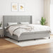 Pat box spring cu saltea, gri deschis, 200x200 cm, textil - WALTI WALTI