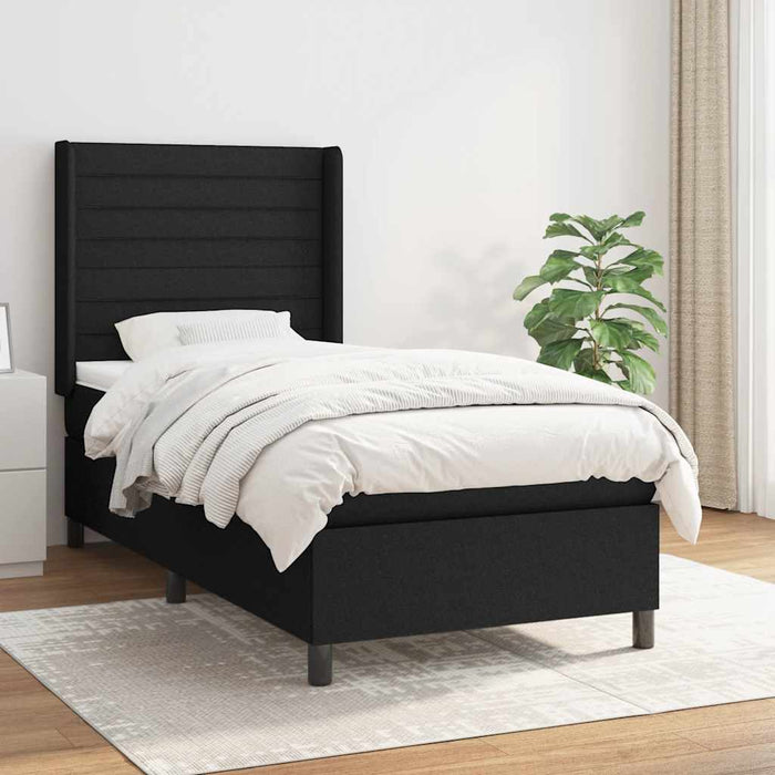 Pat box spring cu saltea, negru, 80x200 cm, textil - WALTI WALTI