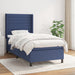 Pat box spring cu saltea, albastru, 80x200 cm, textil - WALTI WALTI