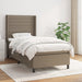 Pat box spring cu saltea, gri taupe, 90x190 cm, textil - WALTI WALTI