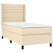 Pat box spring cu saltea, crem, 90x200 cm, textil - WALTI WALTI