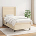 Pat box spring cu saltea, crem, 90x200 cm, textil - WALTI WALTI