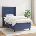 Pat box spring cu saltea, albastru, 90x200 cm, textil - WALTI WALTI