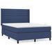 Pat box spring cu saltea, albastru, 140x200 cm, textil - WALTI WALTI