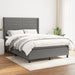 Pat box spring cu saltea, gri închis, 140x200 cm, textil - WALTI WALTI