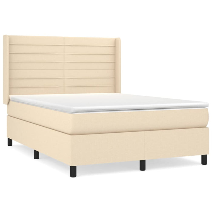 Pat continental cu saltea, crem, 140x200 cm, material textil - WALTI WALTI