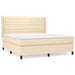 Pat box spring cu saltea, crem, 160x200 cm, material textil - WALTI WALTI