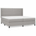 Pat box spring cu saltea, gri deschis, 200x200 cm, textil - WALTI WALTI