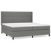 Pat box spring cu saltea, gri închis, 200x200 cm, textil - WALTI WALTI