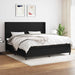 Pat box spring cu saltea, negru, 200x200 cm, textil - WALTI WALTI