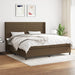 Pat box spring cu saltea, maro închis, 200x200 cm, textil - WALTI WALTI