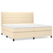 Pat box spring cu saltea, crem, 200x200 cm, textil - WALTI WALTI