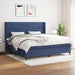 Pat box spring cu saltea, albastru, 200x200 cm, textil - WALTI WALTI