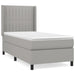 Pat box spring cu saltea, gri deschis, 90x190 cm, textil - WALTI WALTI