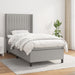 Pat box spring cu saltea, gri deschis, 90x190 cm, textil - WALTI WALTI