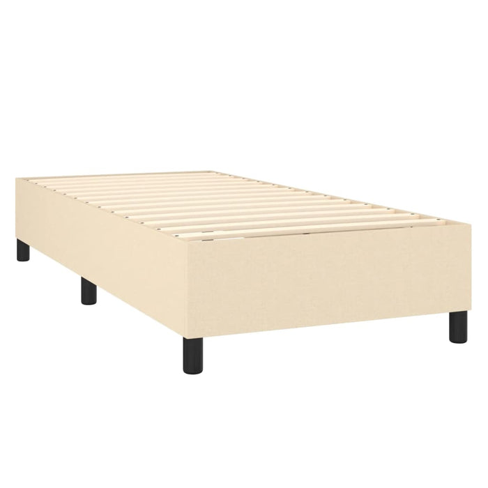Pat box spring cu saltea, crem, 90x190 cm, textil WALTI