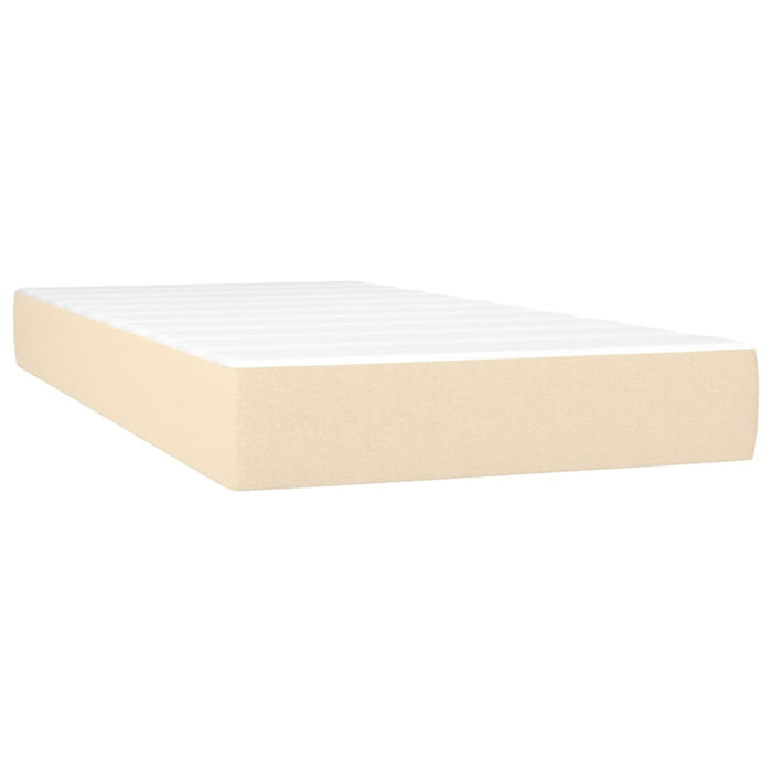 Pat box spring cu saltea, crem, 90x190 cm, textil WALTI