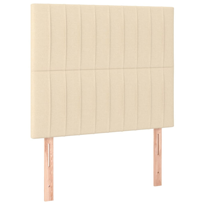 Pat box spring cu saltea, crem, 90x190 cm, textil WALTI