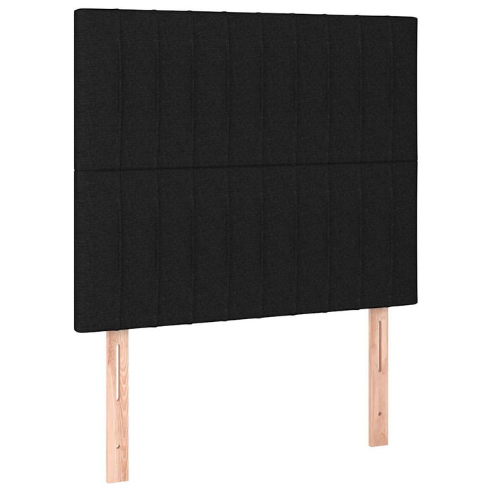 Pat box spring cu saltea, negru, 90x200 cm, textil - WALTI WALTI