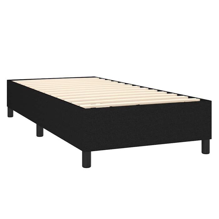 Pat box spring cu saltea, negru, 100x200 cm, textil - WALTI WALTI