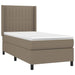 Pat box spring cu saltea, gri taupe, 100x200 cm, textil - WALTI WALTI
