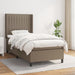 Pat box spring cu saltea, gri taupe, 100x200 cm, textil - WALTI WALTI