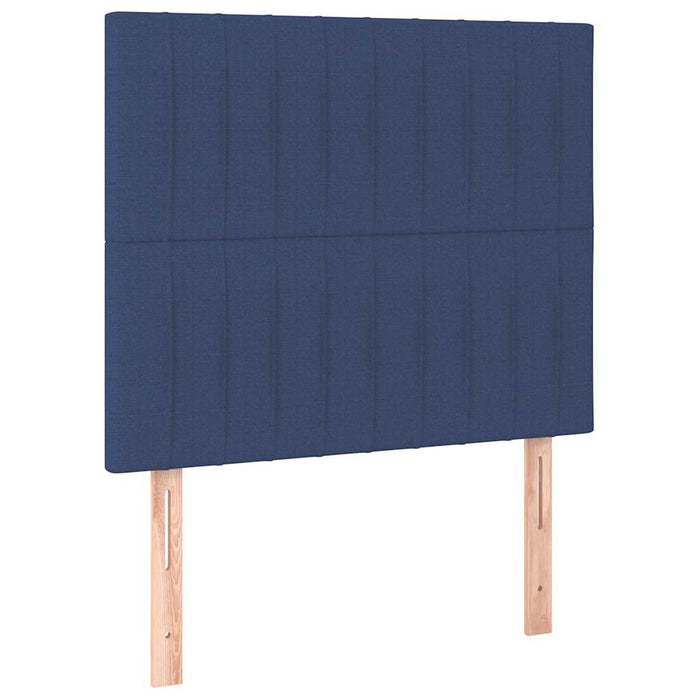 Pat box spring cu saltea, albastru, 100x200 cm, textil WALTI